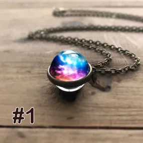 Round Galaxy Nebula Necklace