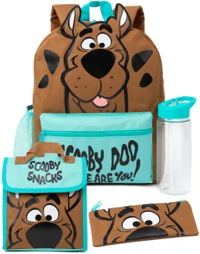 Scooby Doo Kids Backpack Lunch Bag Pencil Case Bottle 4 Piece Set