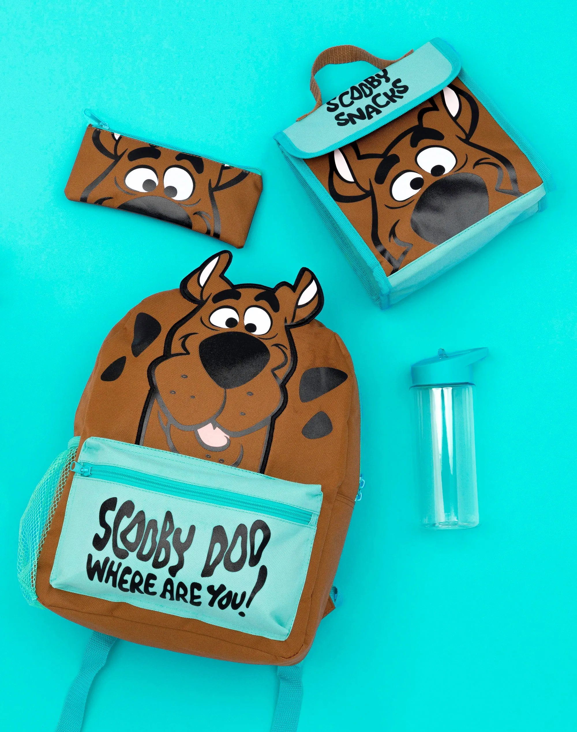 Scooby Doo Kids Backpack Lunch Bag Pencil Case Bottle 4 Piece Set