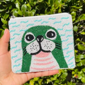 Seal Beaded Coin Purse