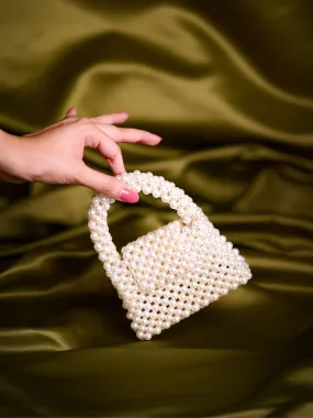 Selina White Pearl Handcrafted Mini Bag