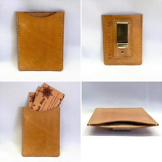 Slim Fit Money Clip, Black or Natural Tan