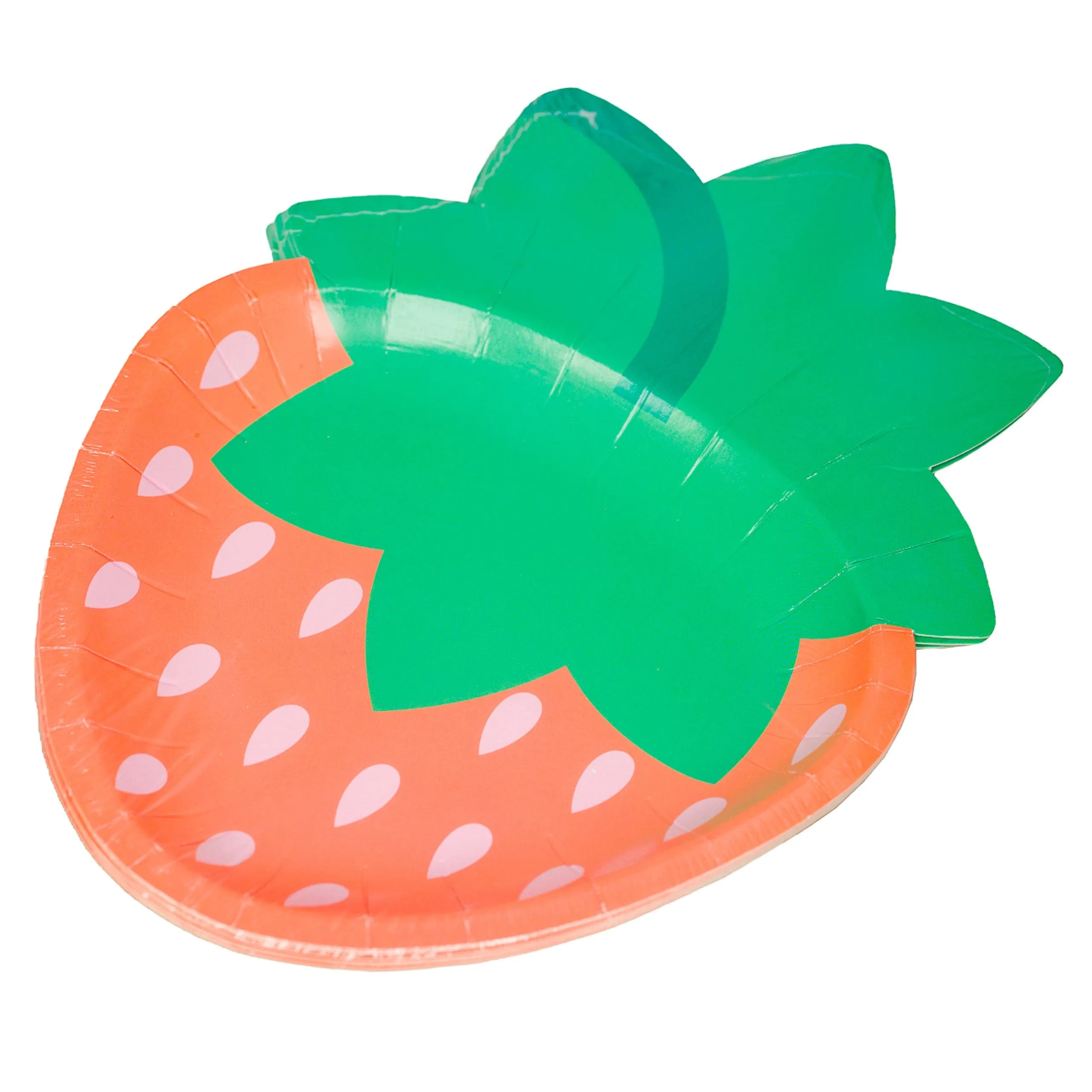 Strawberry Shaped Paper Party Plates x 8