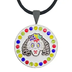 Sugar Skull Golf Ball Marker Necklace