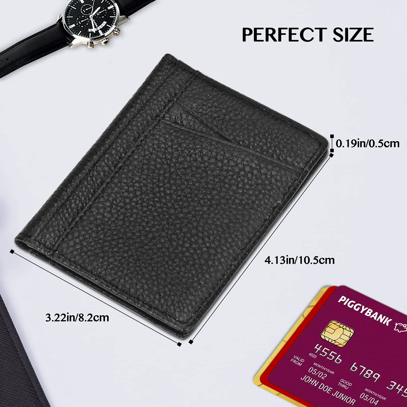 Super Slim Soft Wallet Genuine Leather Mini  Card Holder Wallets for Men Women