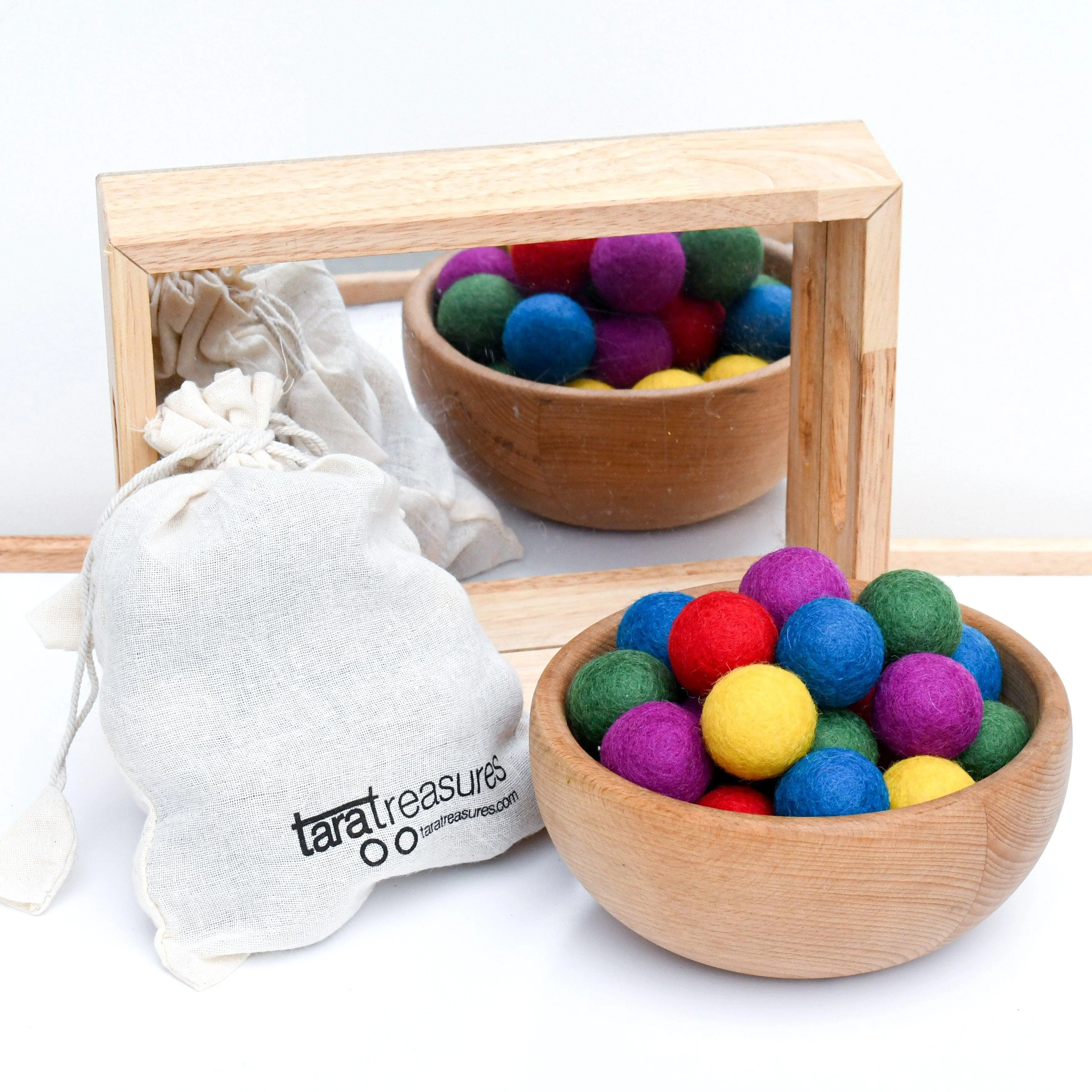 Tara Treasures Wool Felt Balls 30 Piece 3cm - Bright Colours