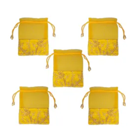 Thamboolam Bag Set - 7 x 5 Inches | 5 Pcs/ Embroidery Thambula Pai/ Tambula Bag for Wedding