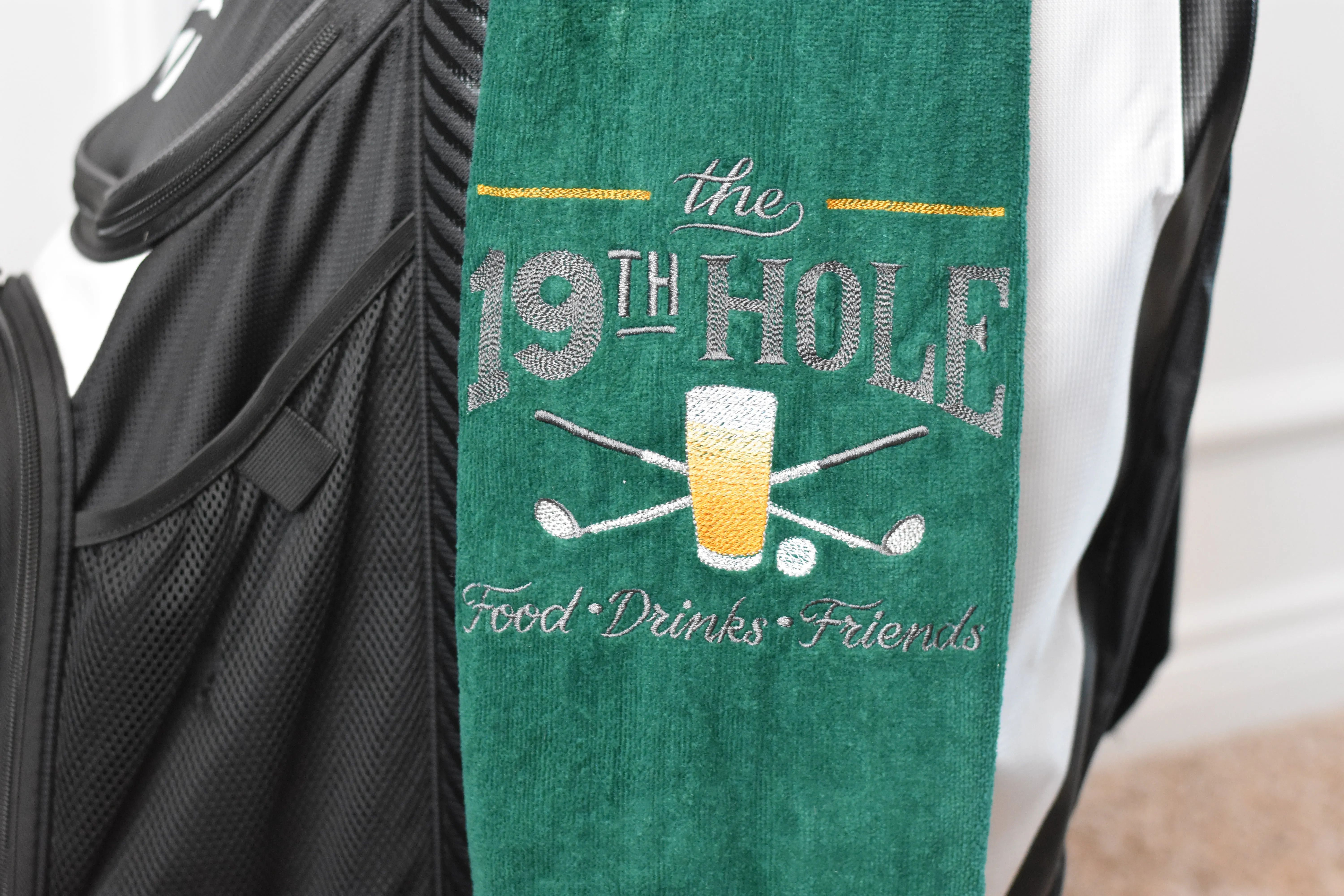 The 19th Hole Embroidered Golf Towel - Custom Design