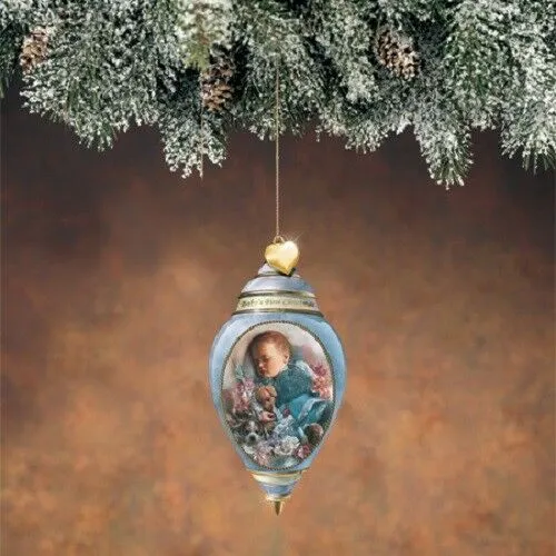 The  Bradford Exchange Baby's First Christmas Porcelain Ornament Baby Boy Decorations Pack of 2