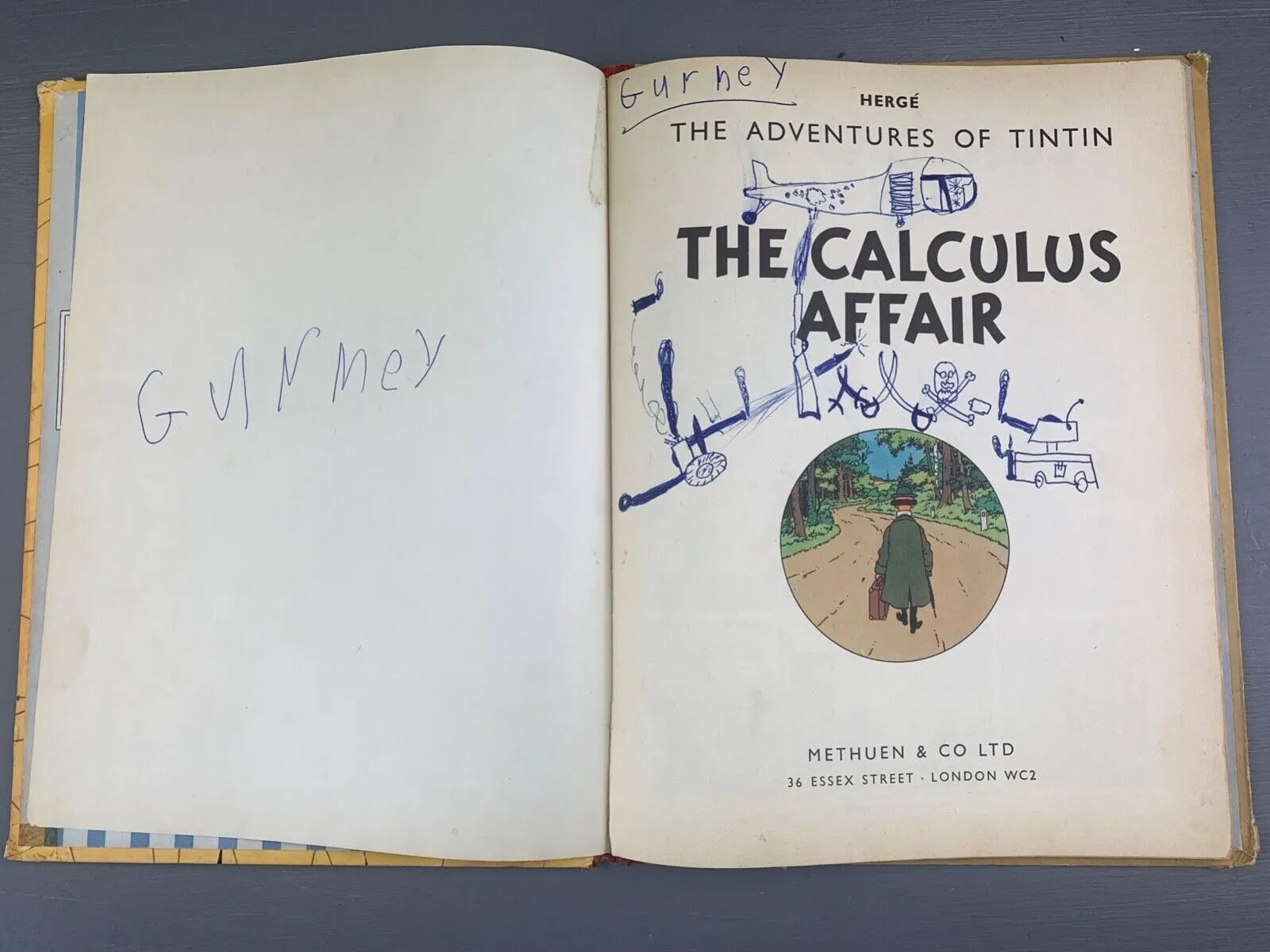 The Calculus Affair - Methuen 1960 1st UK Edition HB Rare Tintin book Herge EO