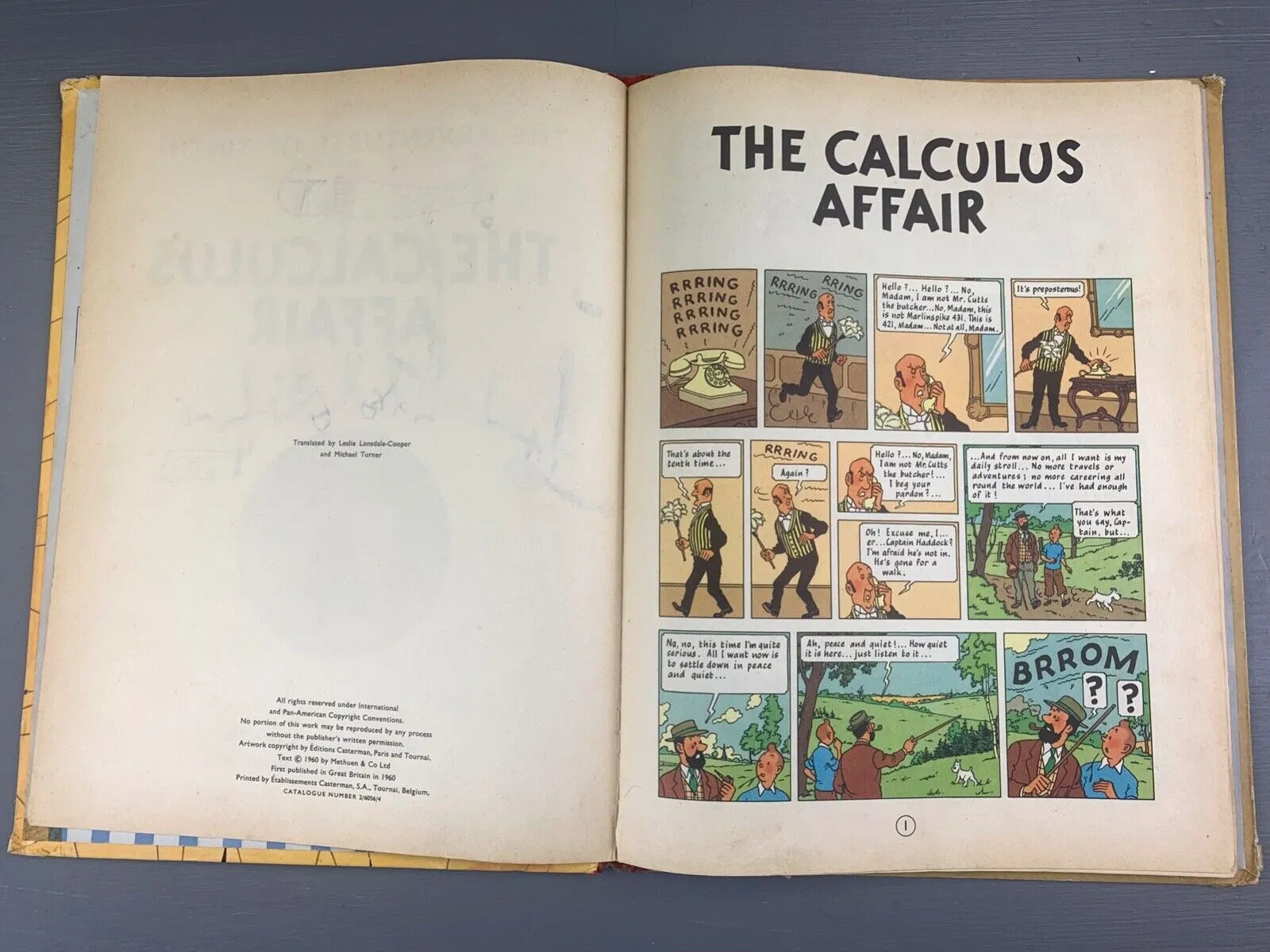 The Calculus Affair - Methuen 1960 1st UK Edition HB Rare Tintin book Herge EO