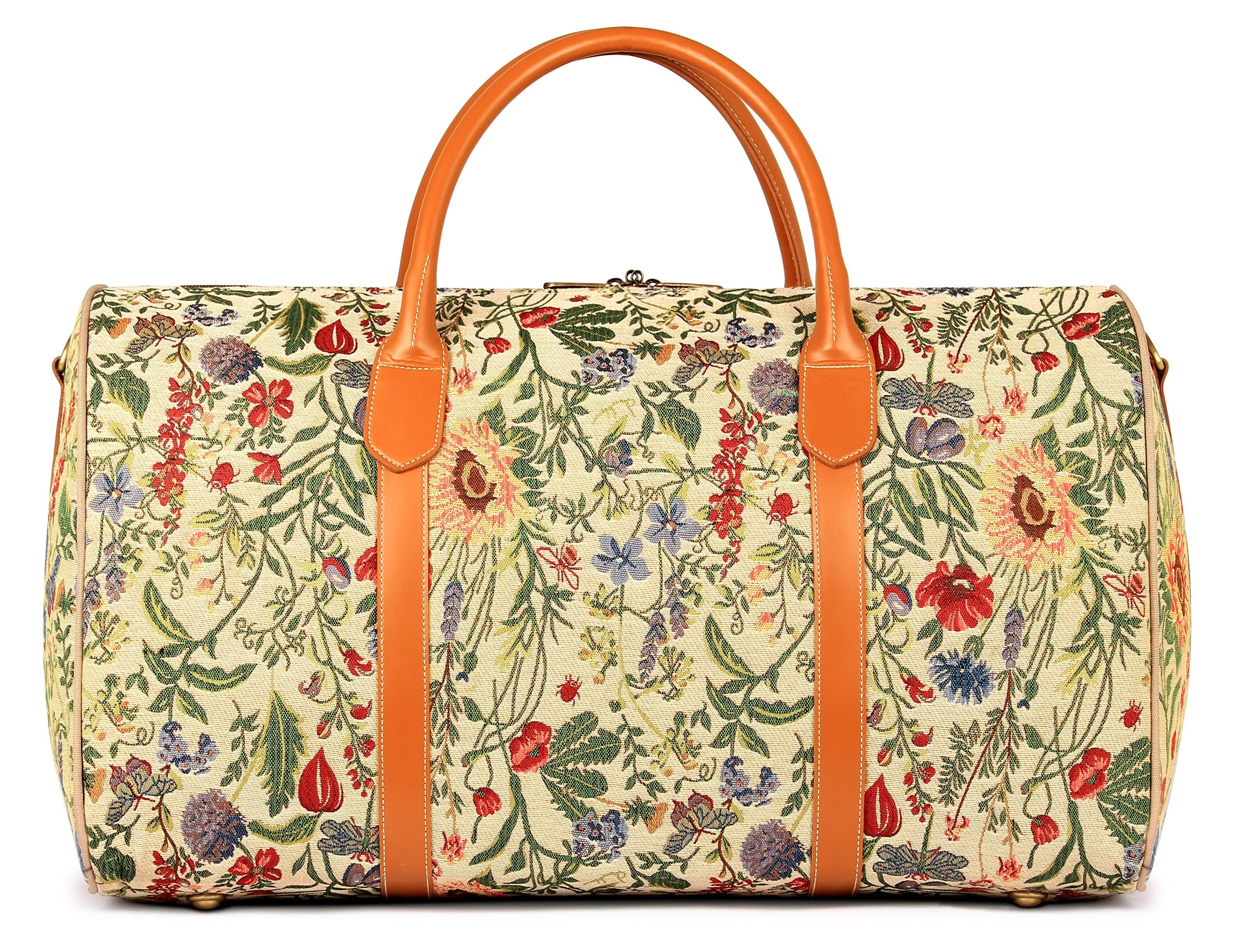 The Clownfish Blomster Tapestry 44 litres Duffle Bags Travel Bag Weekender Bag Duffel Bag (Flax)