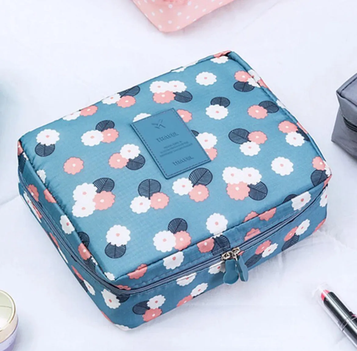 Travel Zipper Cosmetic Pouch Waterproof Portable Toiletries Multiplicational Pouch