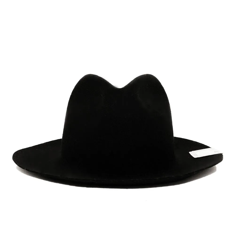 Travelers Hat in Black Merino Wool Felt