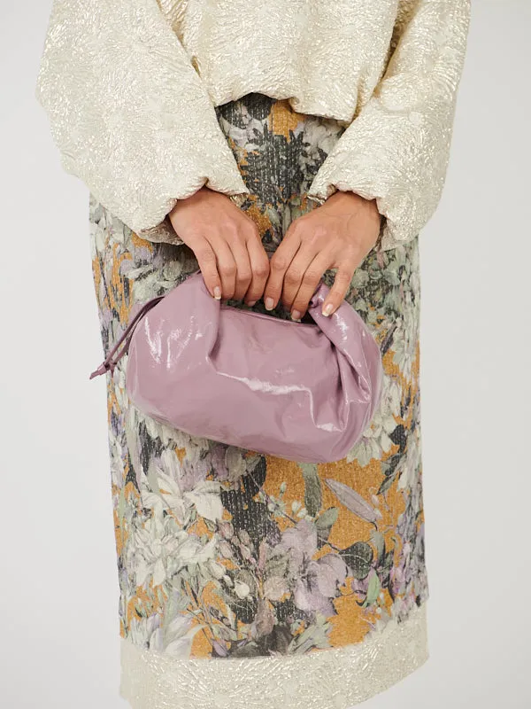 Twist Leather Tote in Lilac