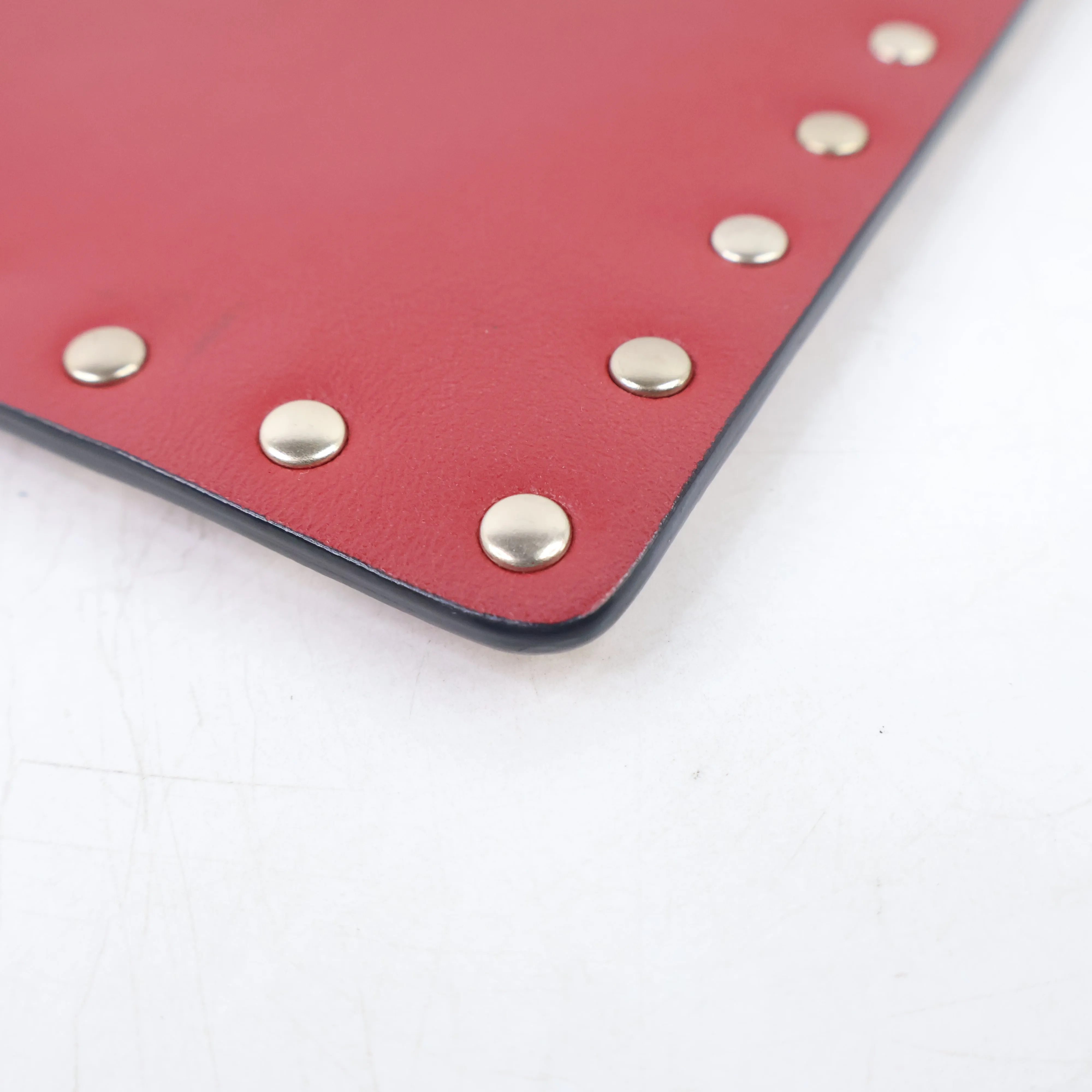 Valentino Large Rockstud Envolope Clutch Red