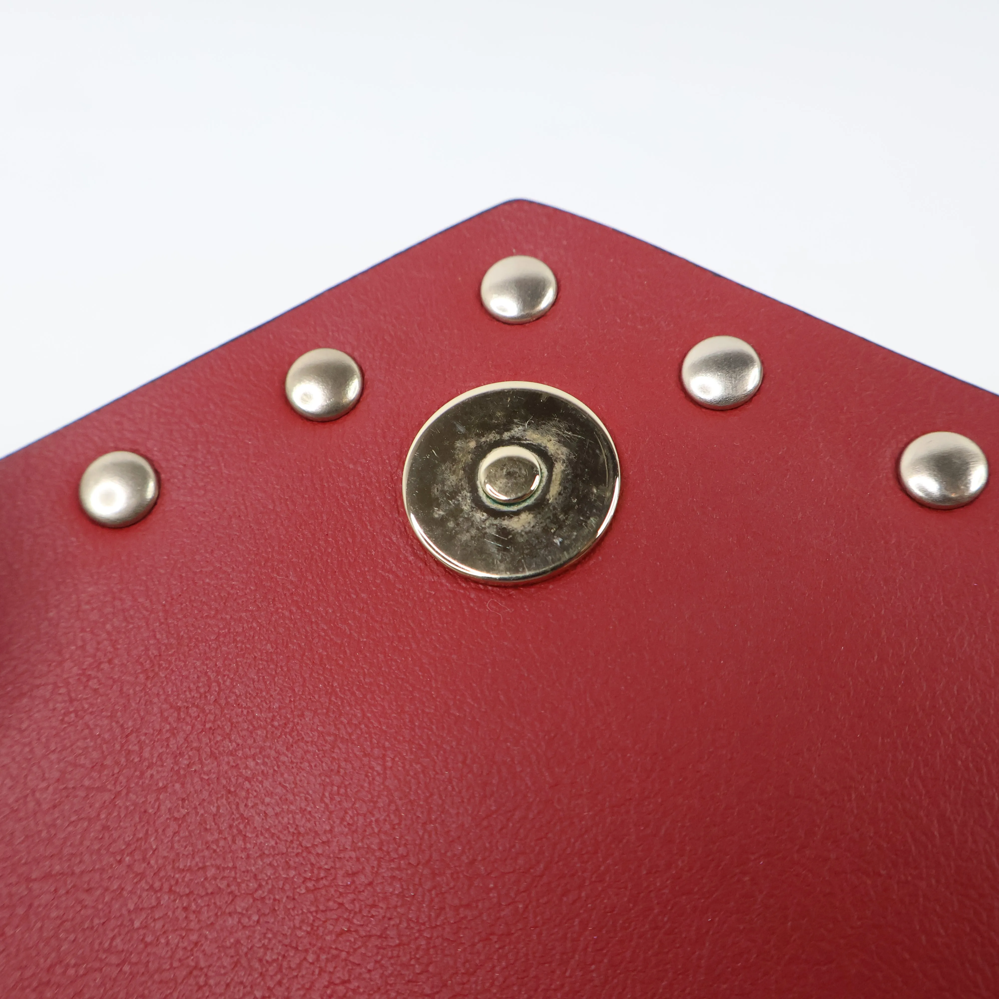 Valentino Large Rockstud Envolope Clutch Red