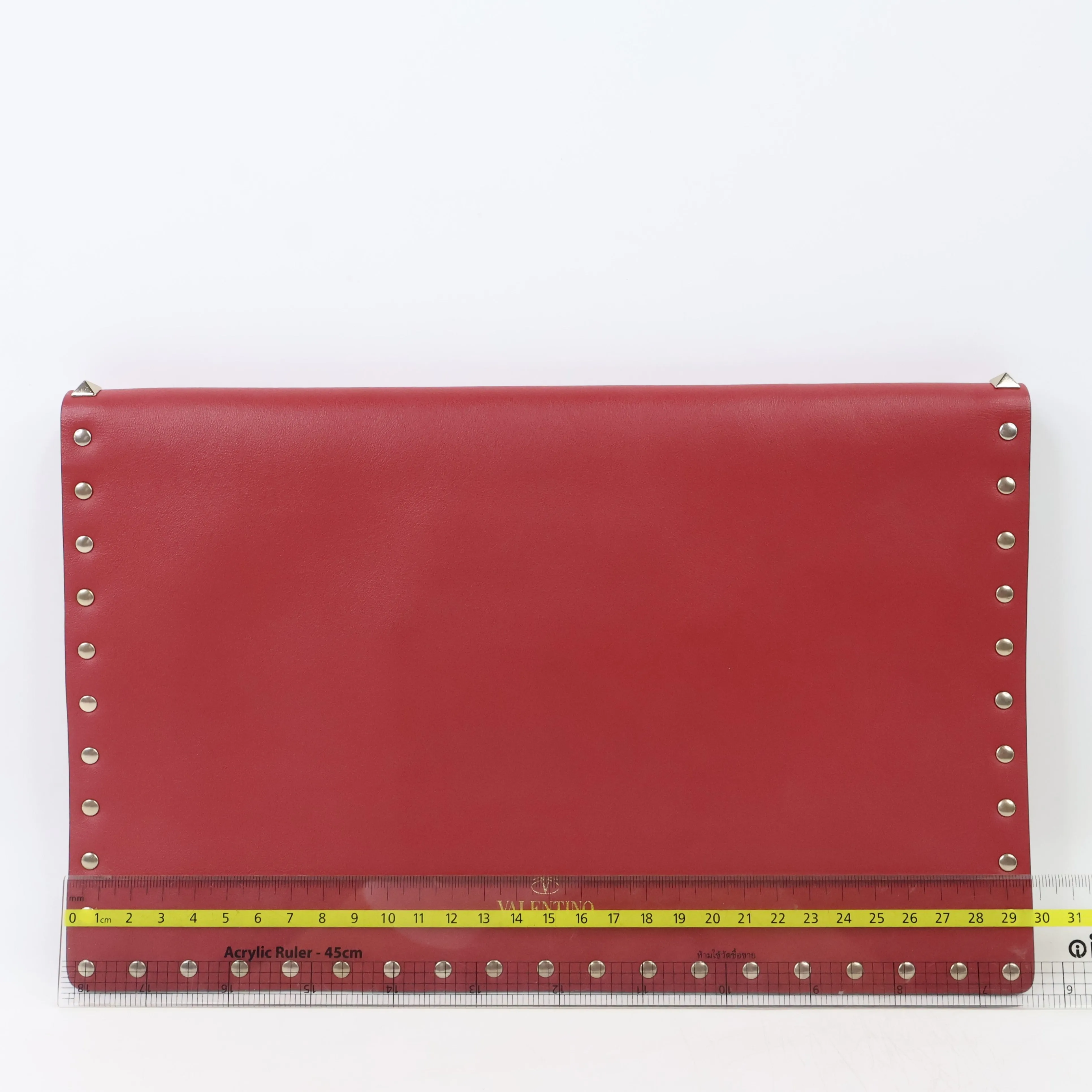 Valentino Large Rockstud Envolope Clutch Red