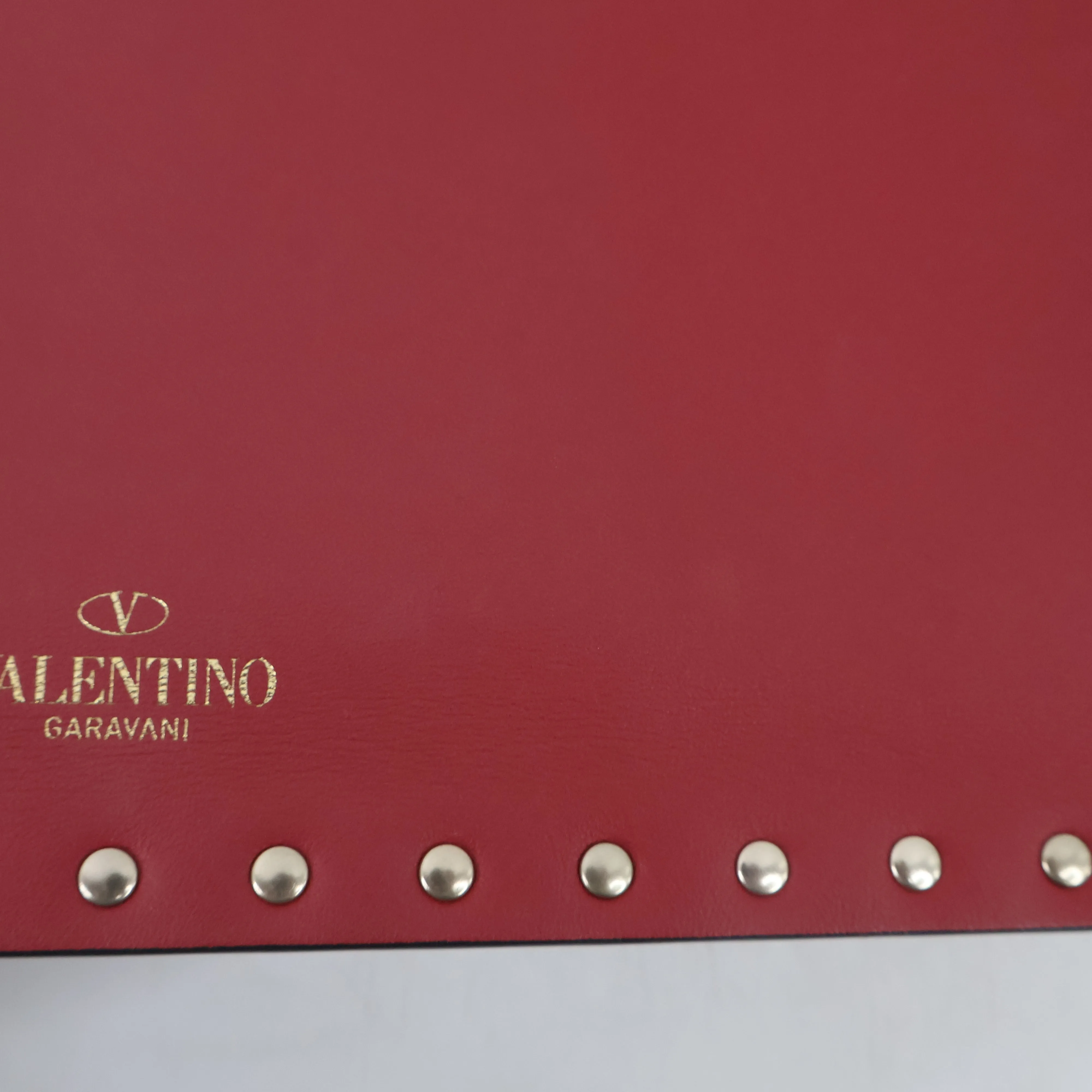 Valentino Large Rockstud Envolope Clutch Red