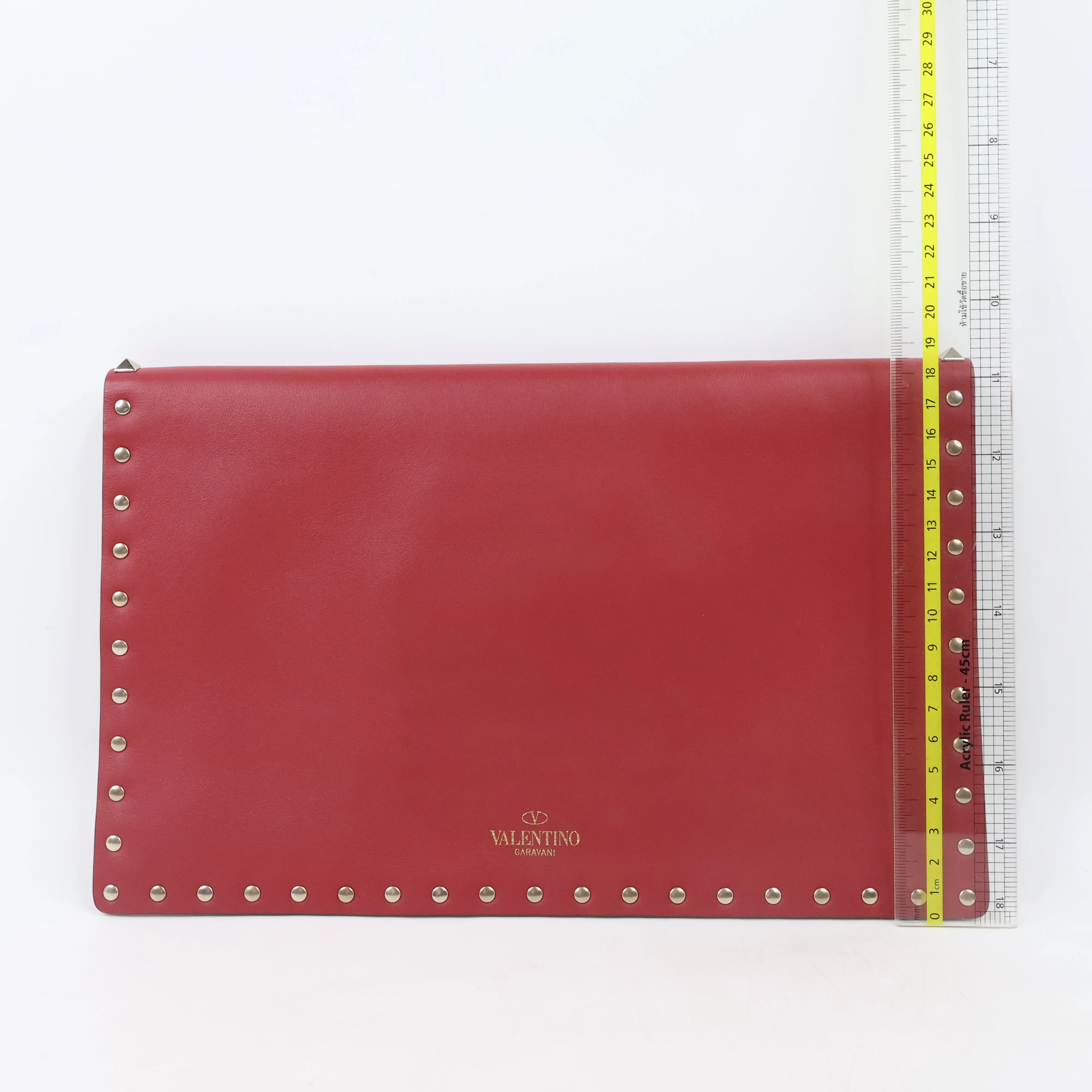 Valentino Large Rockstud Envolope Clutch Red