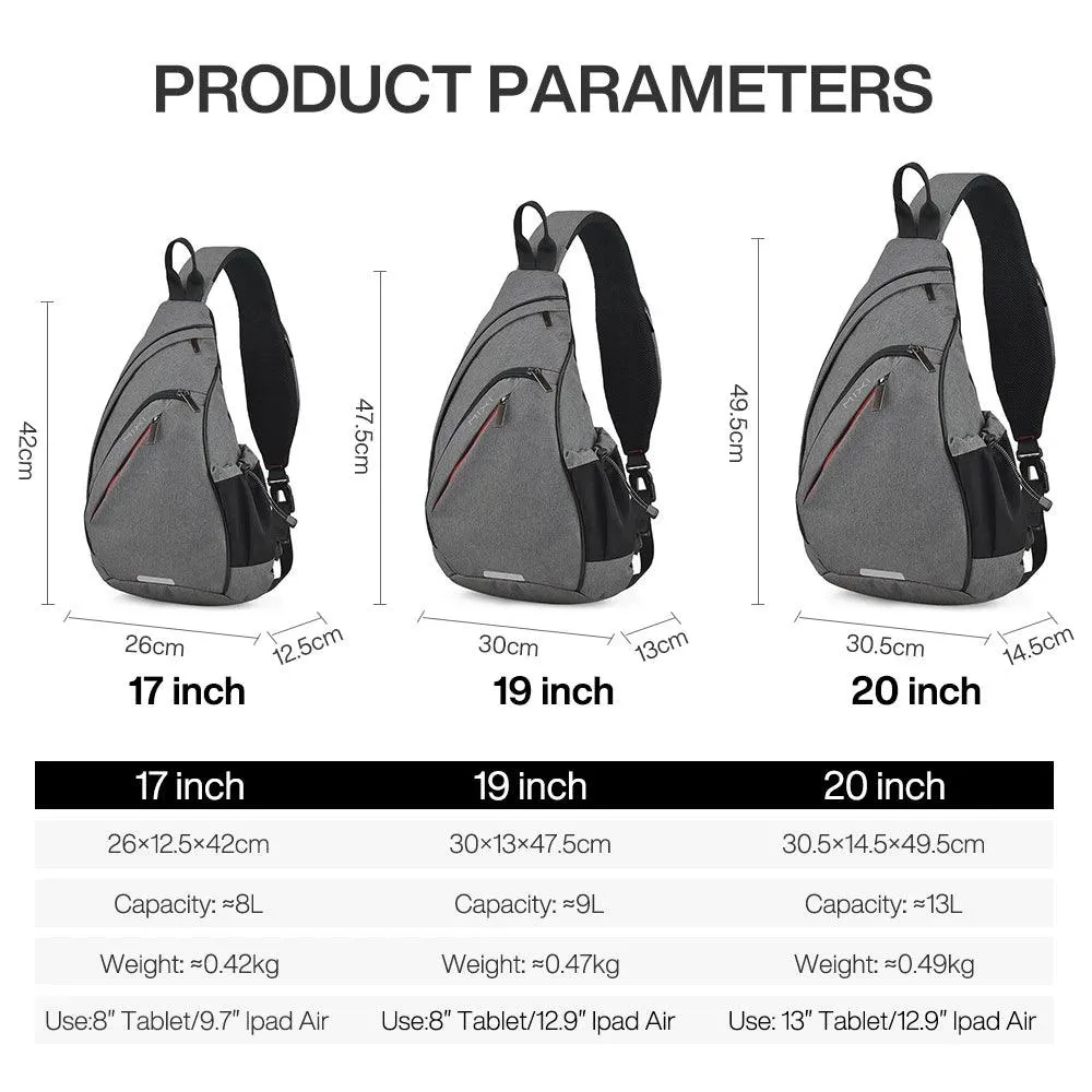 Versatile USB Sling Backpack for Men and Women - Perfect for Travel, Cycling, and School