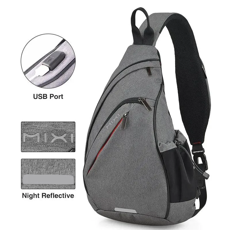 Versatile USB Sling Backpack for Men and Women - Perfect for Travel, Cycling, and School