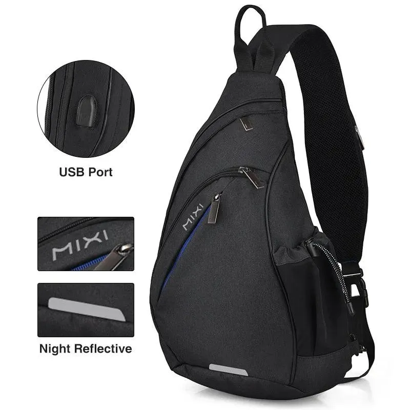 Versatile USB Sling Backpack for Men and Women - Perfect for Travel, Cycling, and School