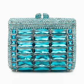 Victoria Crystals Clutch Bag - Sky Blue