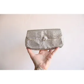 Vintage 1940s Whiting & Davis Silver Clutch Purse