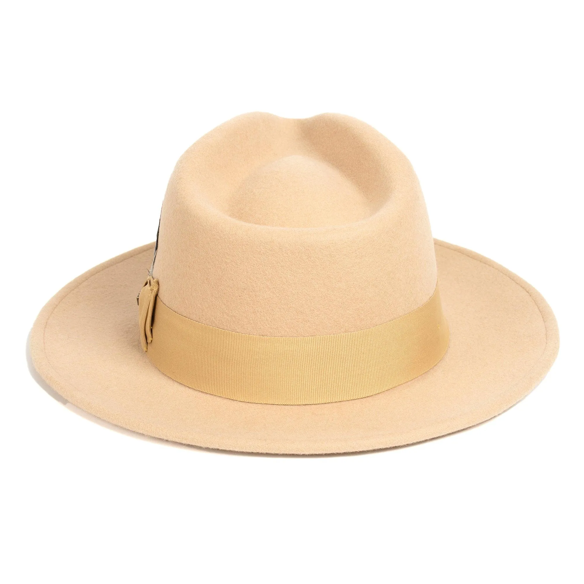 Vintage Crushable Wool Fedora Hat-Black / Gold