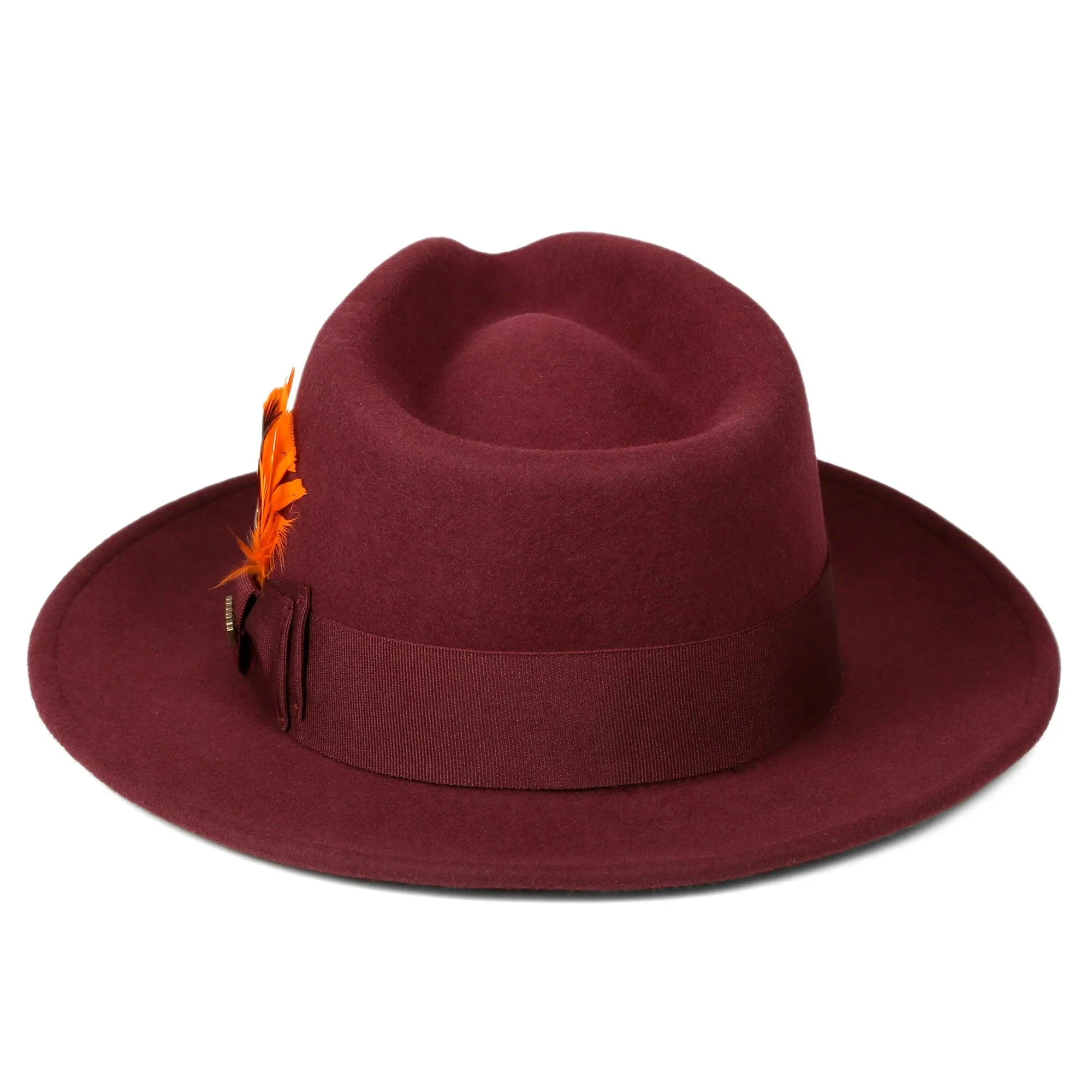 Vintage Crushable Wool Fedora Hat-Brown