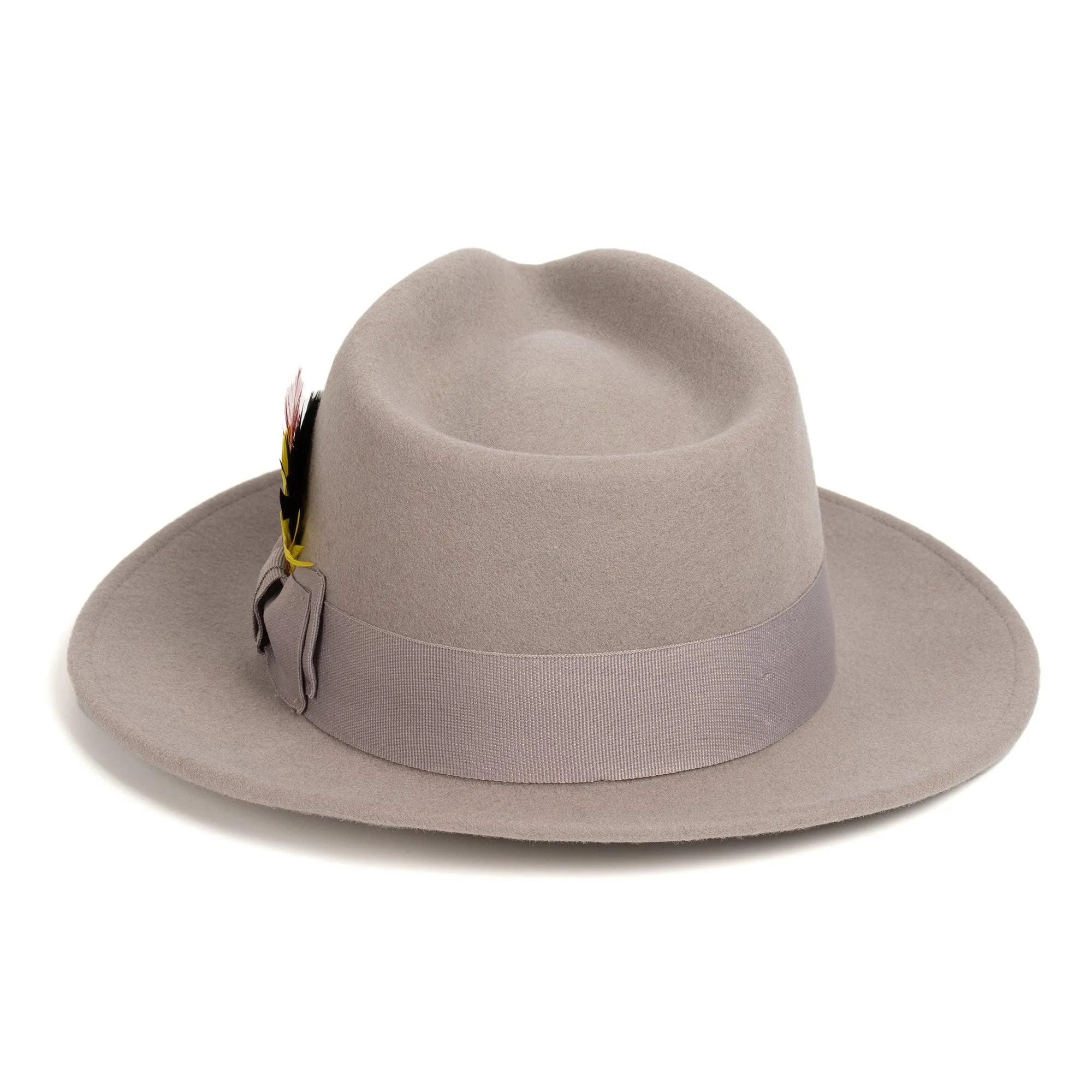 Vintage Crushable Wool Fedora Hat-Brown