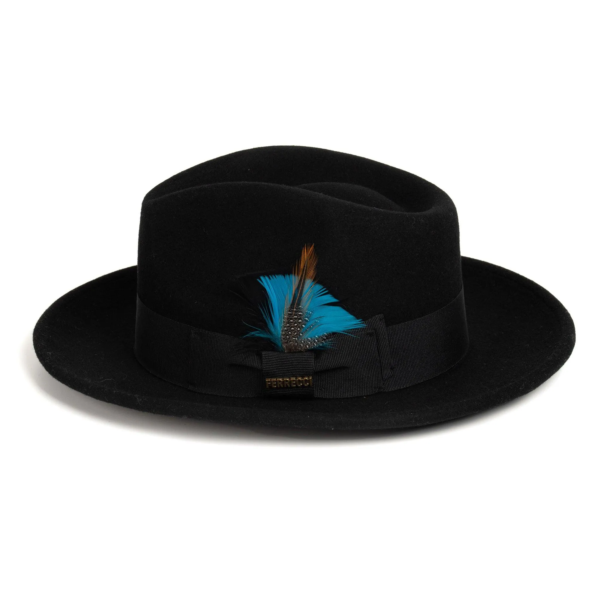 Vintage Crushable Wool Fedora Hat-Brown