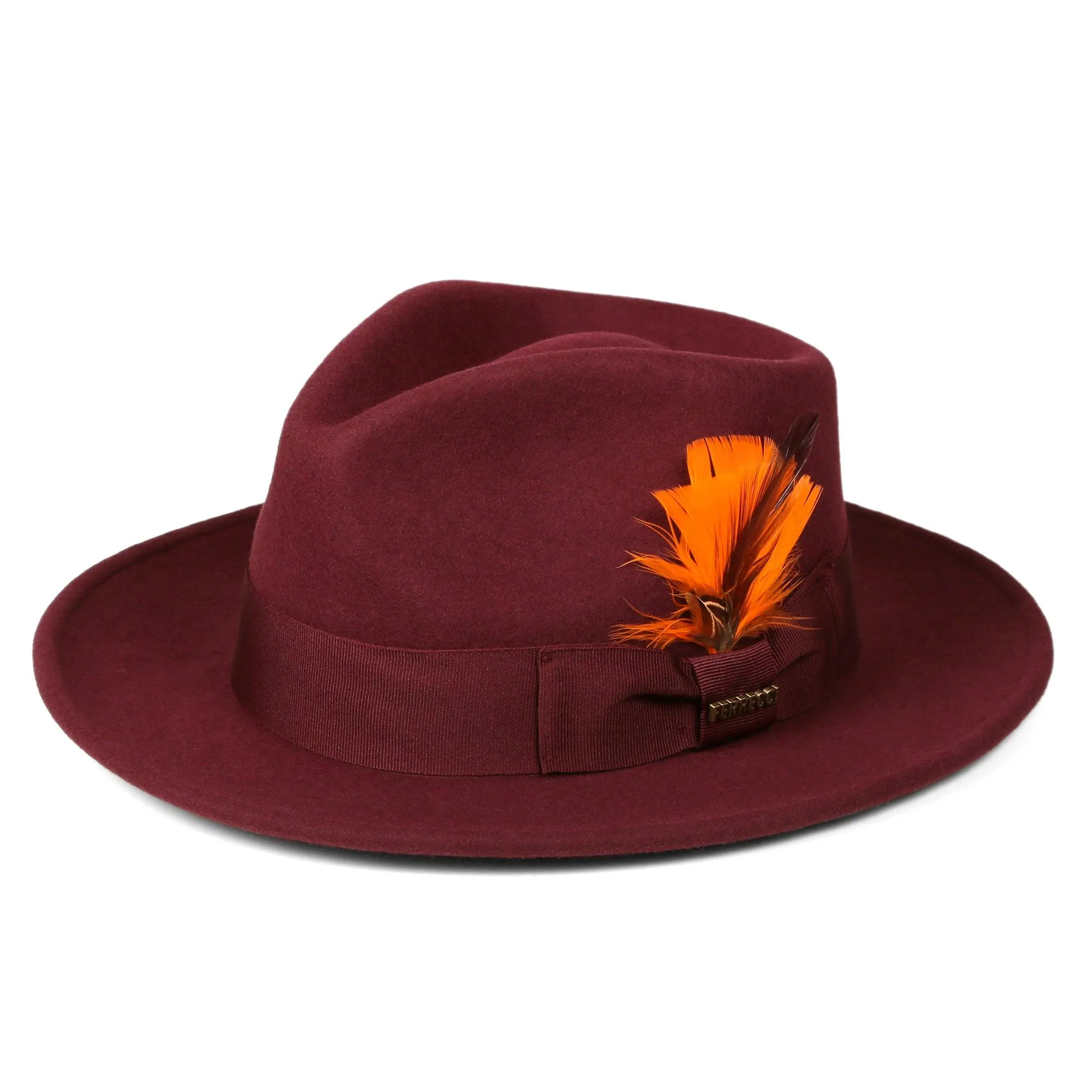 Vintage Crushable Wool Fedora Hat-Brown