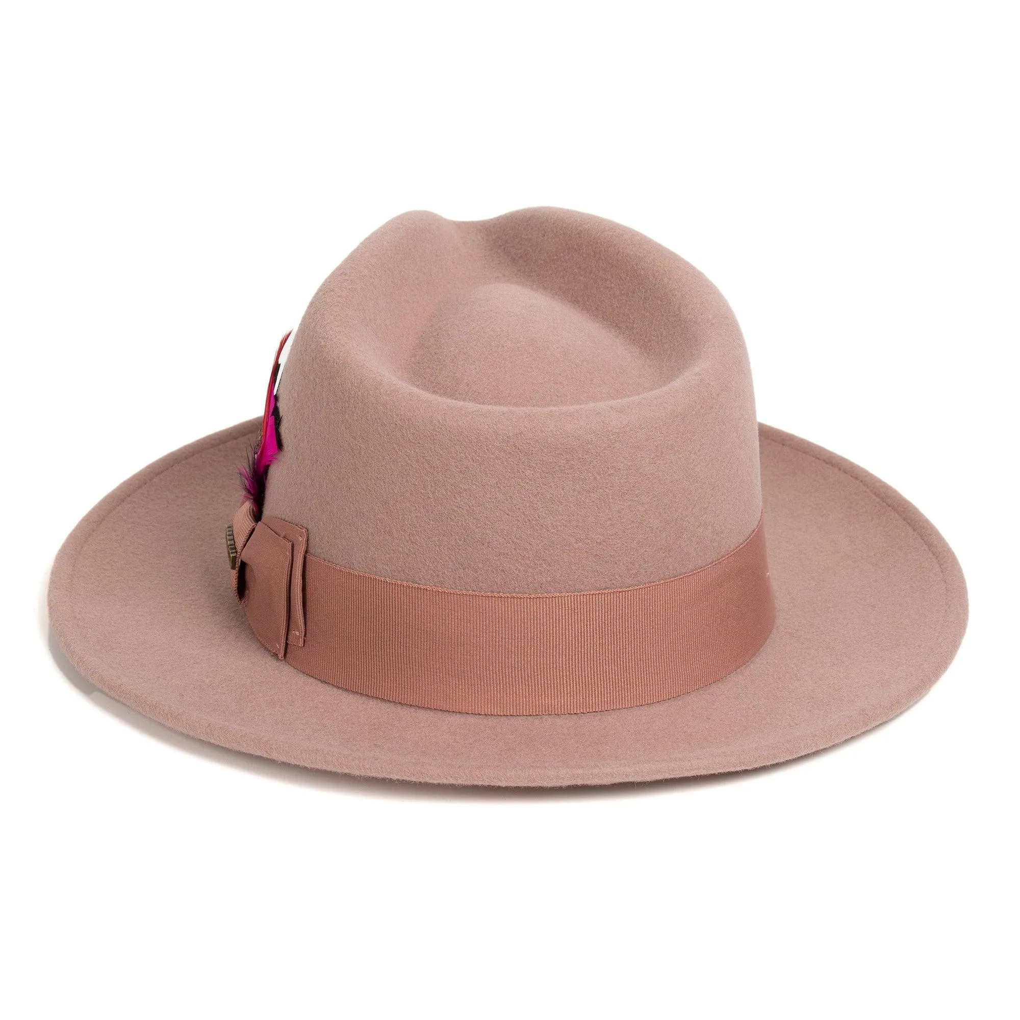 Vintage Crushable Wool Fedora Hat-Brown