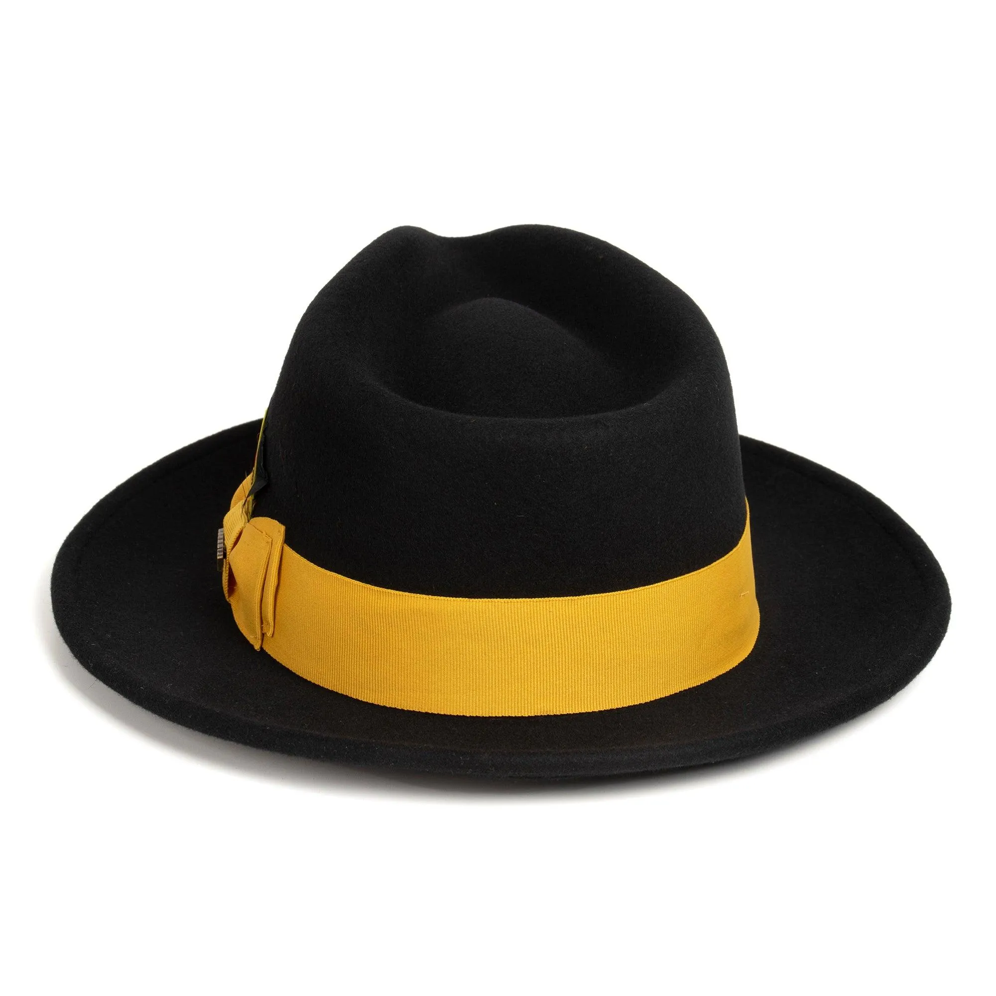 Vintage Crushable Wool Fedora Hat-Brown