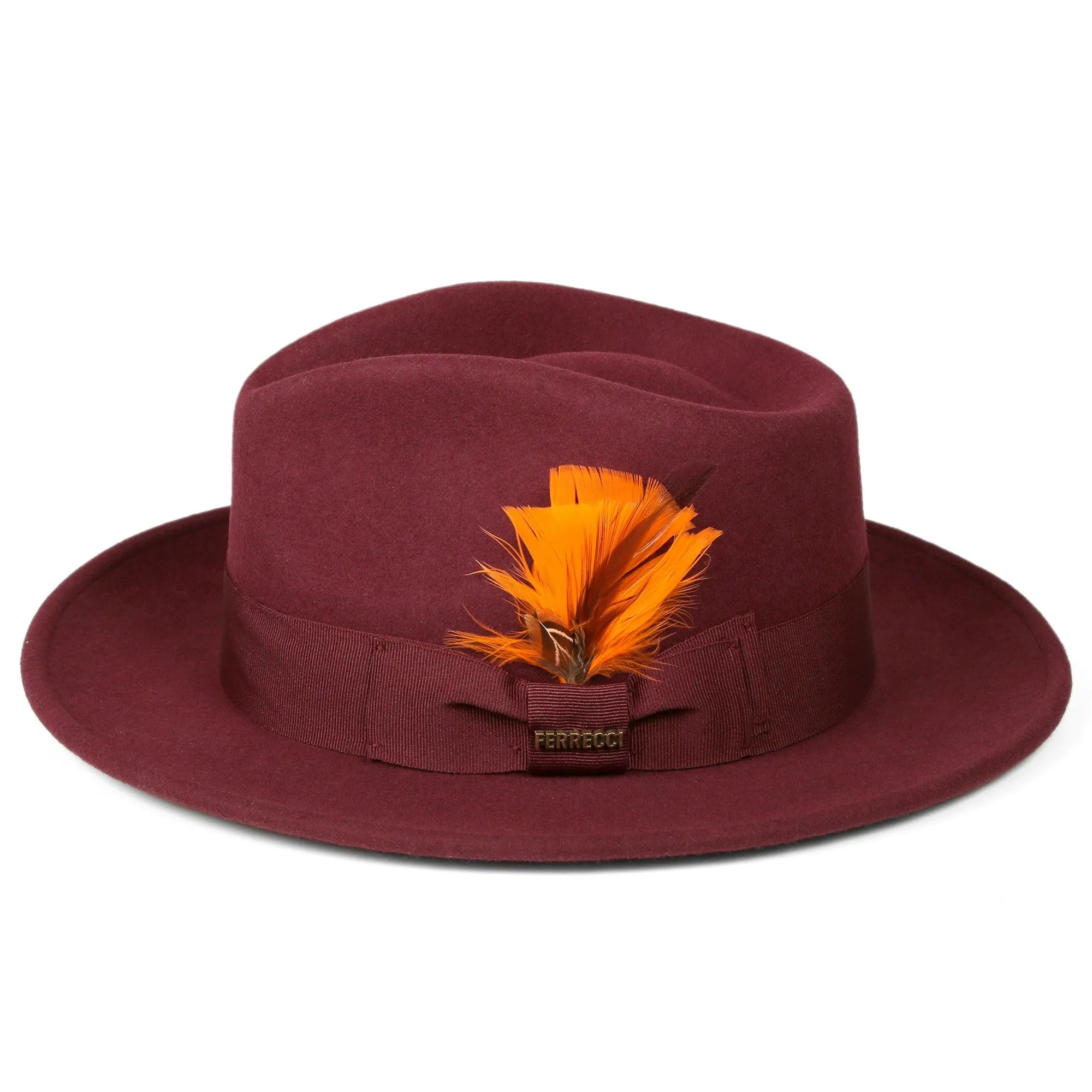 Vintage Crushable Wool Fedora Hat-Brown