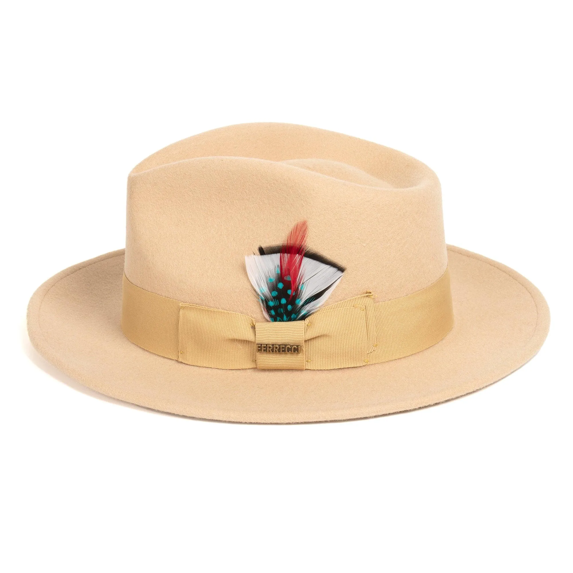 Vintage Crushable Wool Fedora Hat-Brown