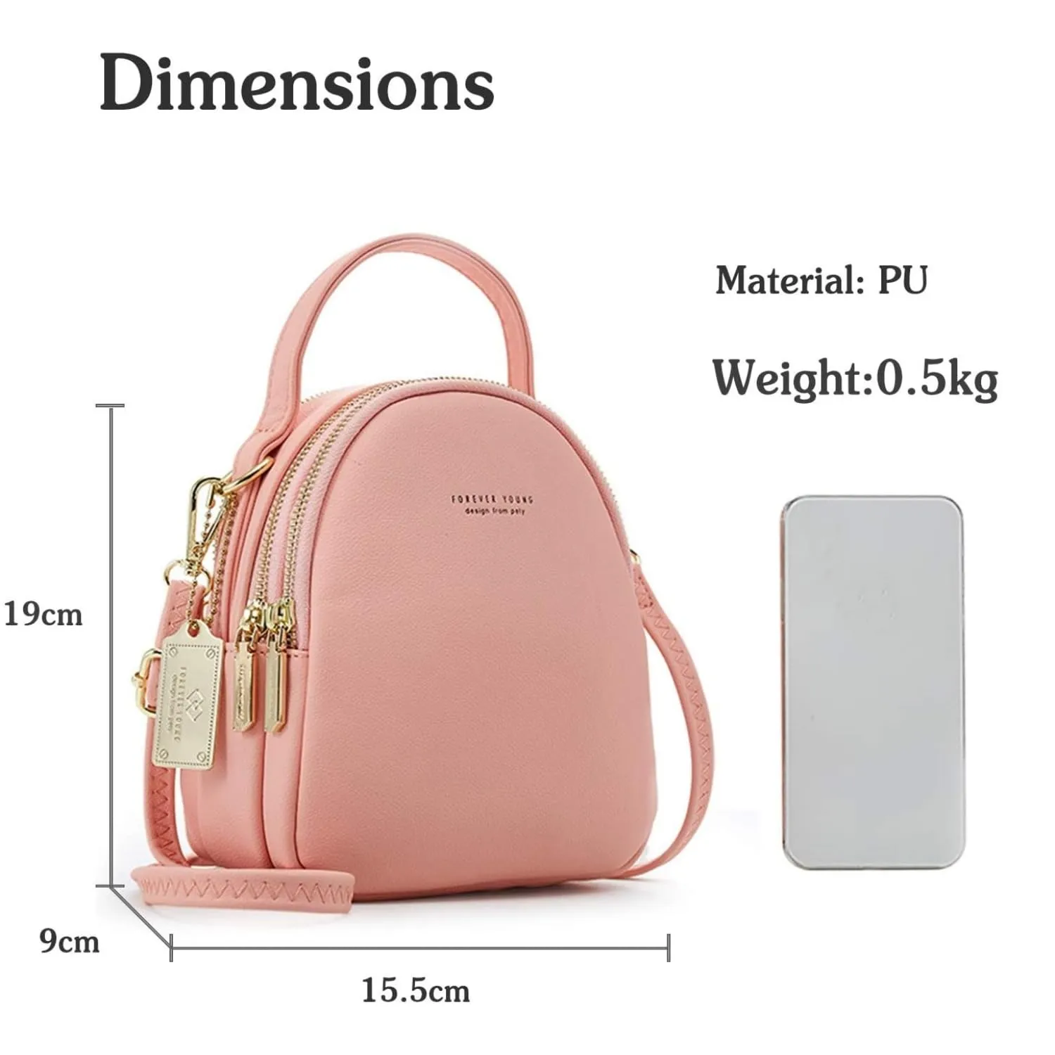 VISMIINTREND Luxury Stylish Small Leather Backpack Handbag Sling Bags for Women and Girls | Shoulder | Crossbody | Mobile Wallet | Travel | Ladies Purse | Birthday Gift for Wife | Sister | Girlfriend