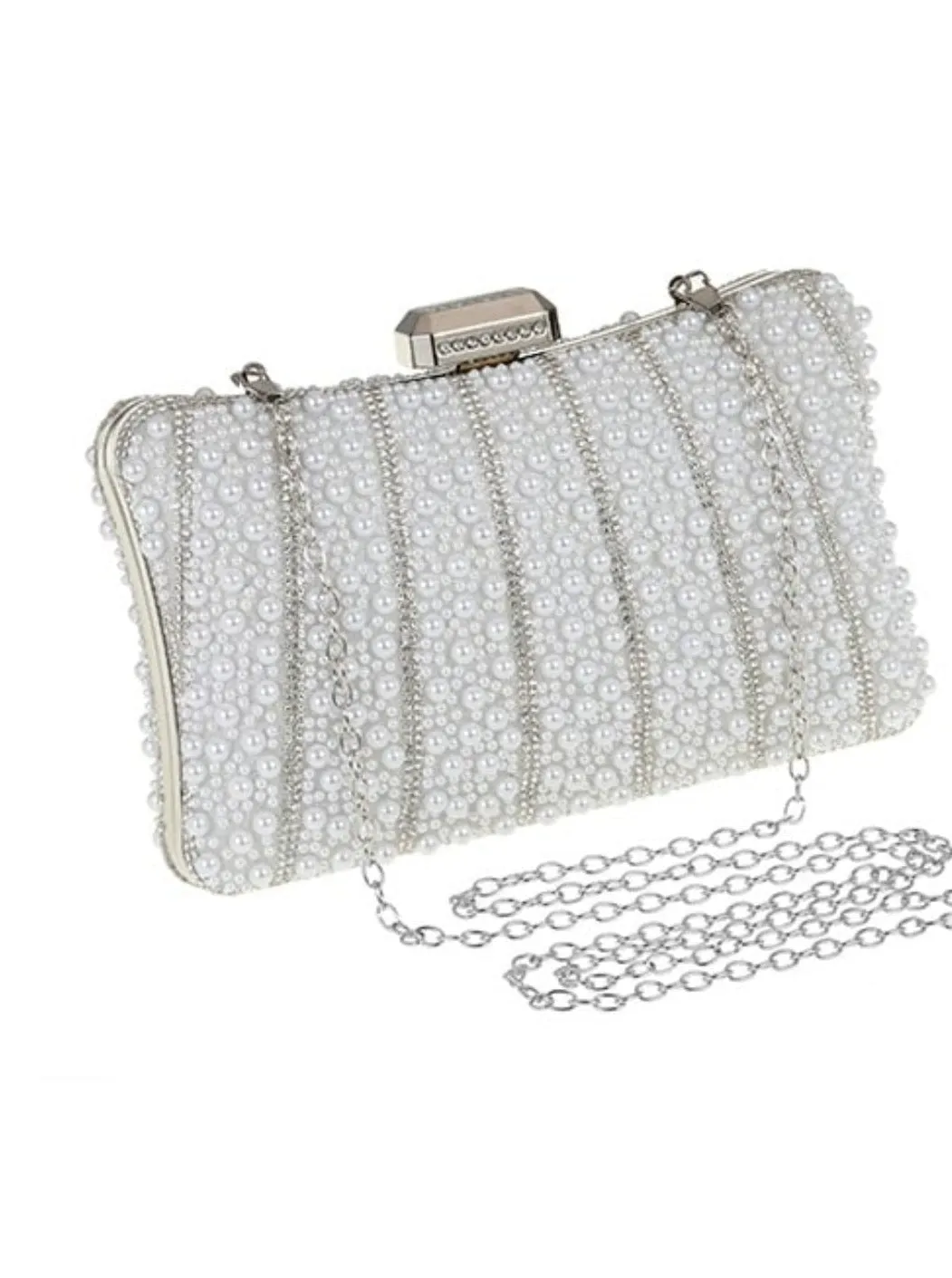 White Pearl and Diamante clutch bag 1127138