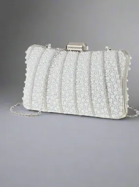 White Pearl and Diamante clutch bag 1127138