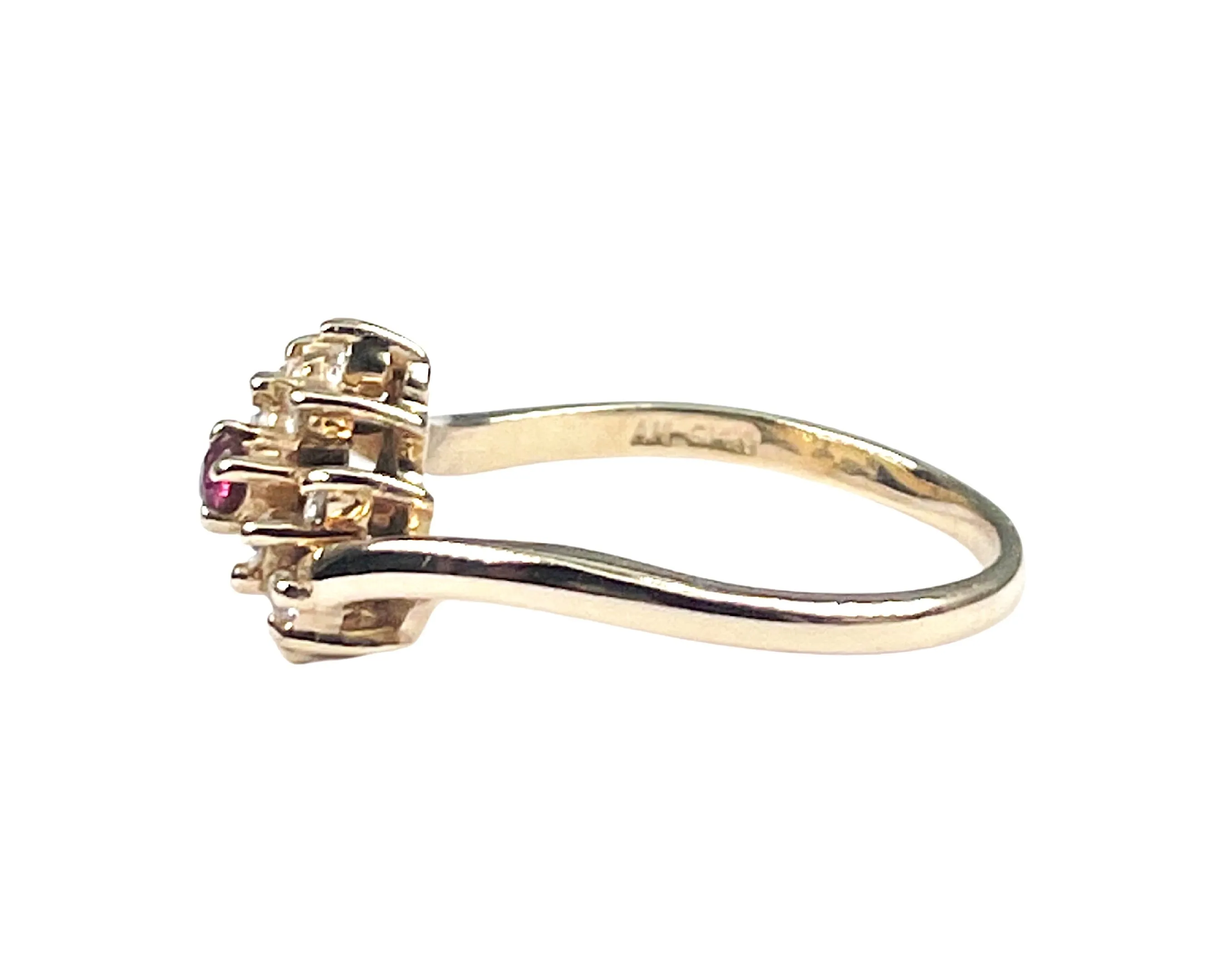 Yellow Gold Diamond and Ruby Ring (Authentic Pre-Owned)