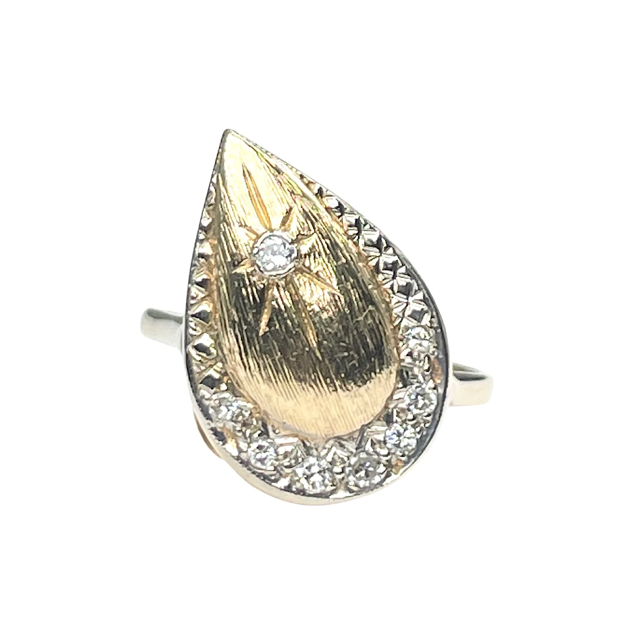 Yellow Gold Diamond Vintage Ring (Authentic Pre-Owned)