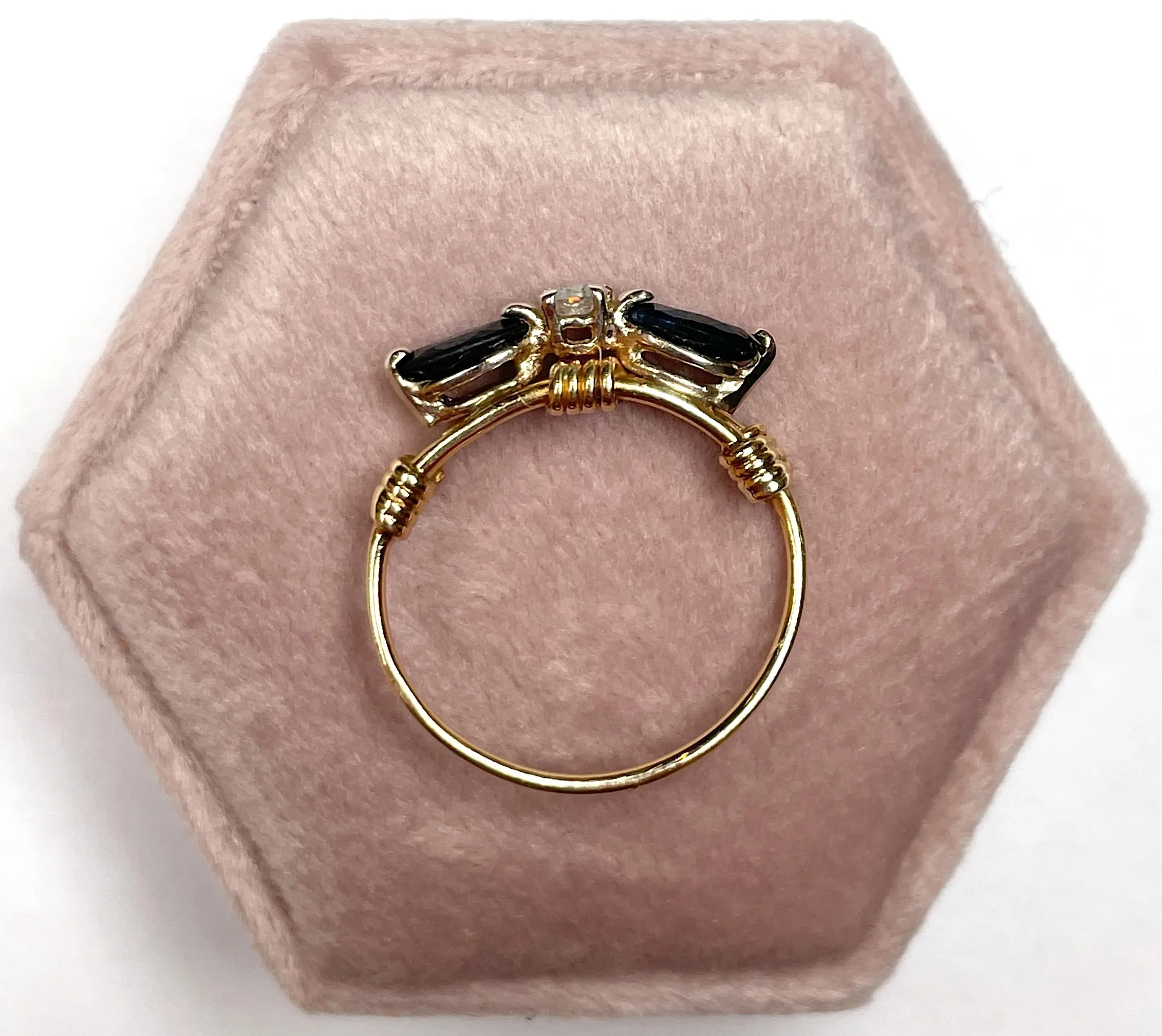 Yellow Gold Sapphire and Diamond Ring (Authentic Pre-Owned)