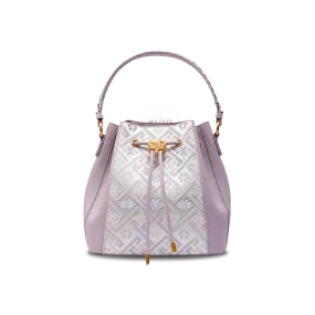 Zhuang Brocade Leather Crossbody Bag Backpack Romantic Purple