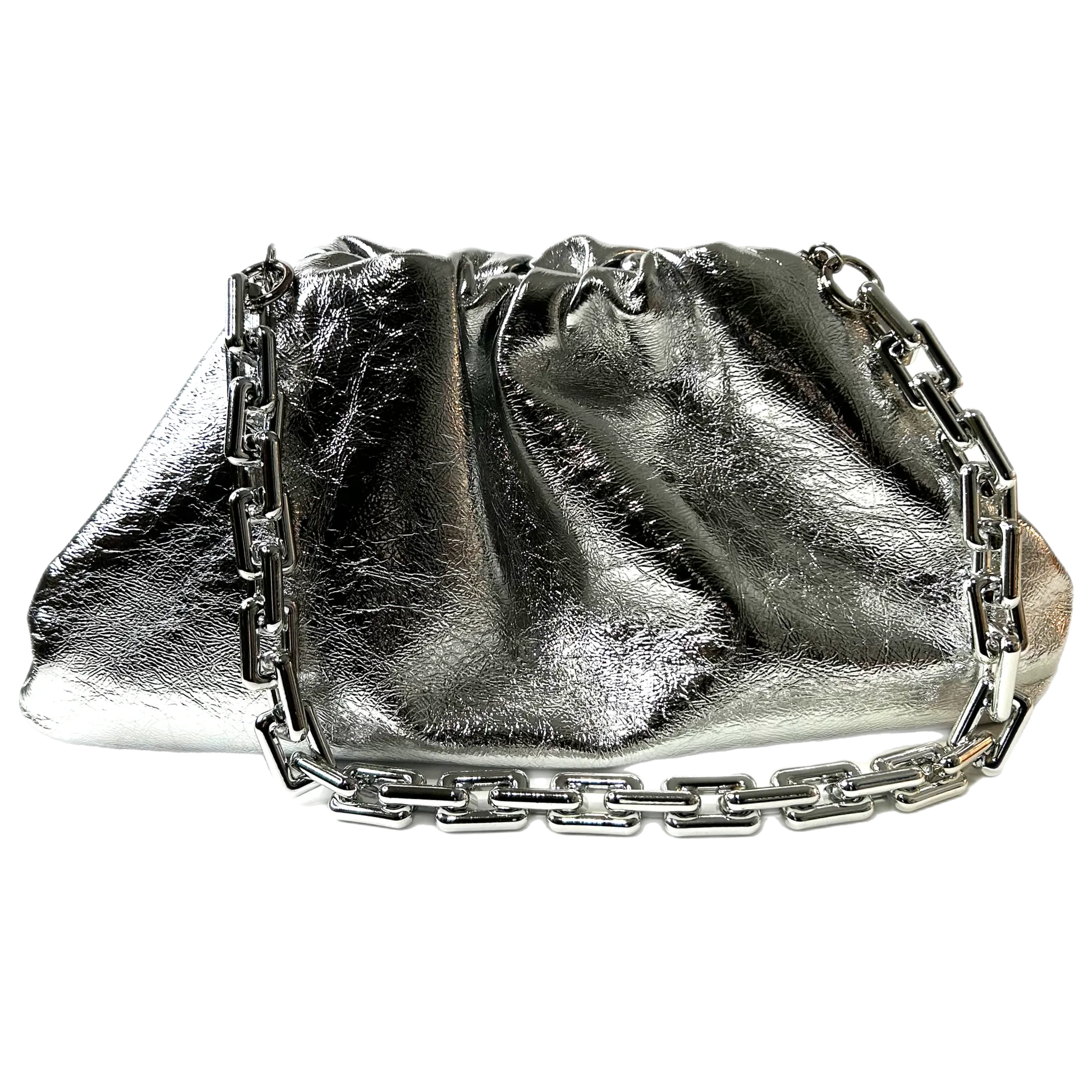 Zyla Silver Dumpling Bag